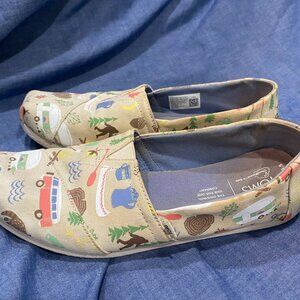 Toms Alpargata Glow In The Dark Happy Camper Slip On Shoes Loafer Women’s size 9